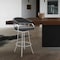 Armen Living Palmdale Swivel Modern Slate Gray Faux Leather 30" Barstool in Brushed Stainless Steel Finish 721535752195 - alternate 3